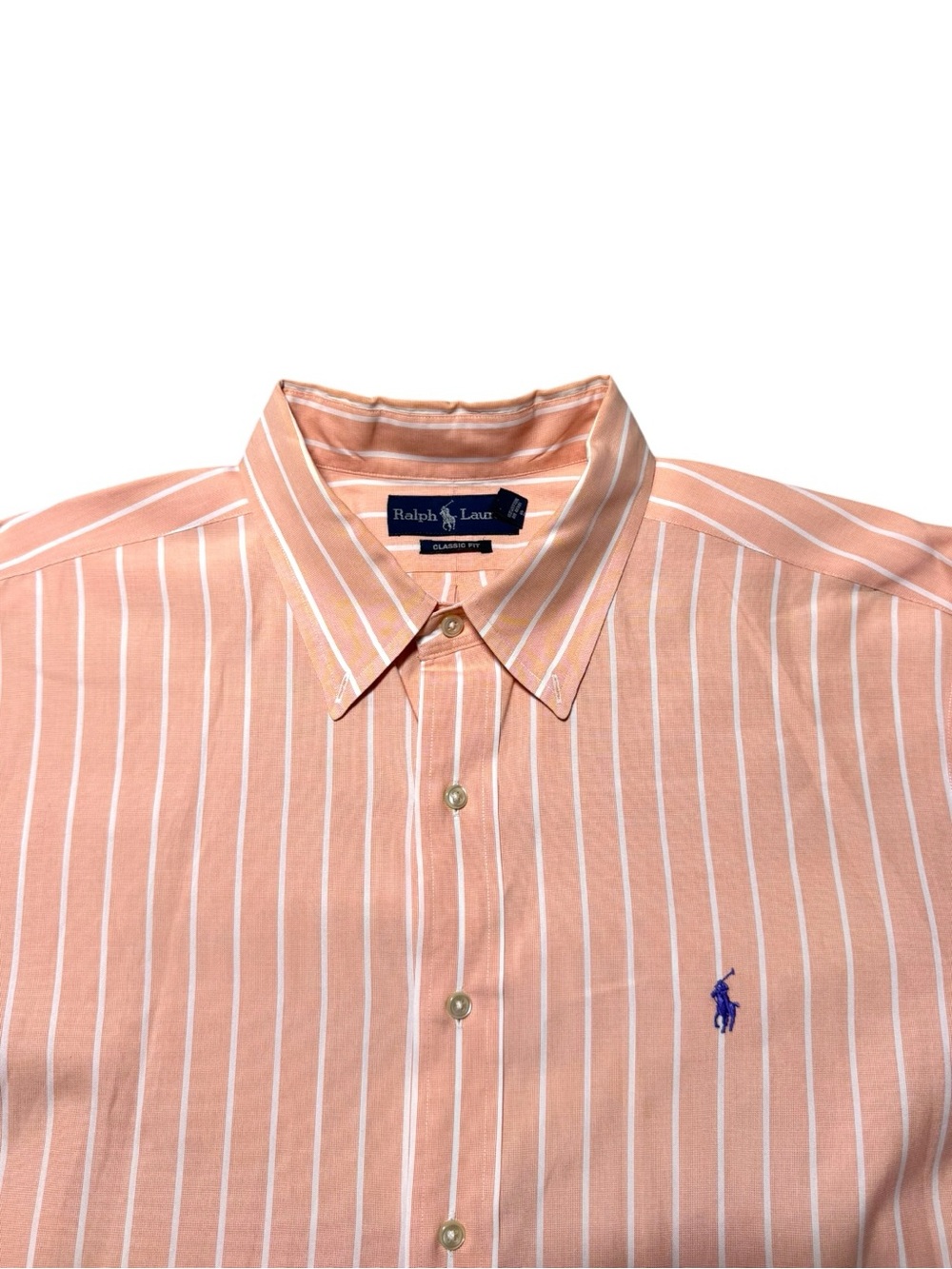 Ralph Lauren Men’s XXL Striped Long-Sleeve Button-Down Shirt Classic Fit Salmon - Picture 2 of 9
